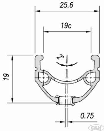 ráfek MACH1 26" 210 V-brake 32děr/1nýt černý