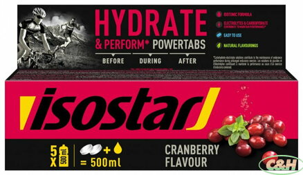 tablety ISOSTAR Powertabs brusinka