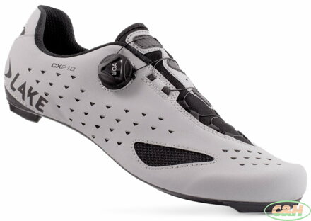 tretry LAKE CX219 Carbon reflexní stříbrná/černá vel.42